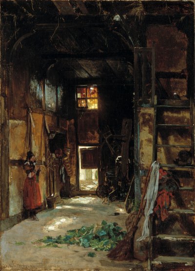 Interiér vestfálské chaty od Worthington Whittredge