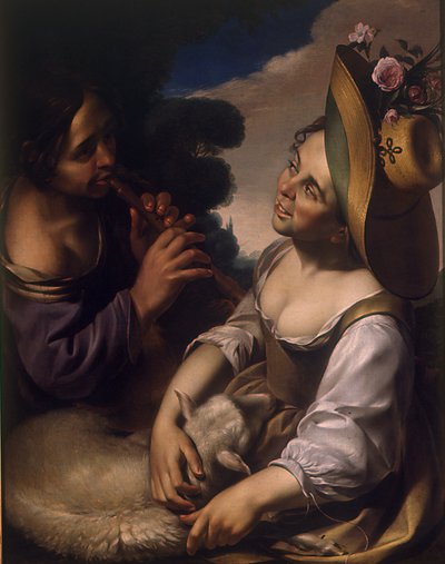 Zábava pastýřů, první polovina 17. století. od Wouter Pietersz. Crabeth the Younger