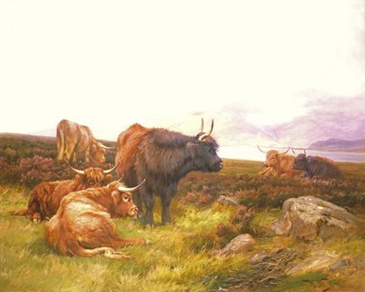 Highlanders u jezera od Wright Barker