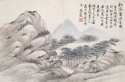 Čtení v Secluded Pine Studio (Song yin an) od Wu Dacheng