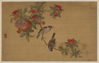 Ptáci, ovoce a květiny, dynastie Qing, 1741. od Wu Zhang
