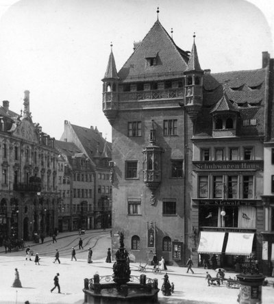 Nassauer Haus, Norimberk, Bavorsko, Německo, c1900 od Wurthle and Sons