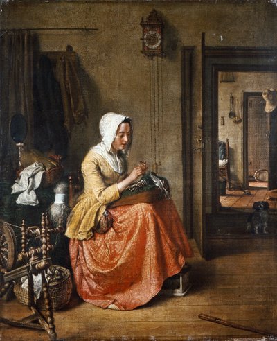 Krajkářka, asi 1831 (olej na plátně) od Wybrand Hendriks