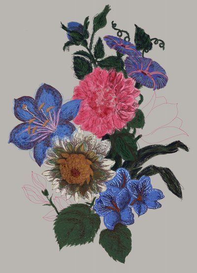 Živá květinová ilustrace od XHOZUCAN