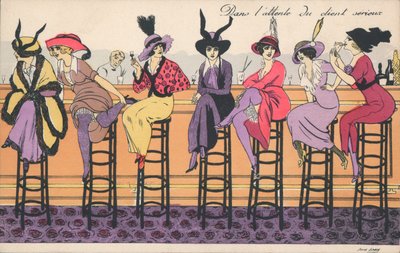 Čekání na seriózního zákazníka (barevná litografie) od Xavier Sager