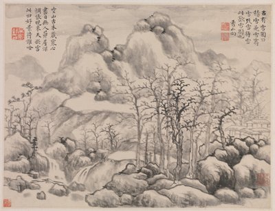 Schneelandschaft, aus Album für Zhou Lianggong, datierbar auf 1645-55 von Xiang Yun