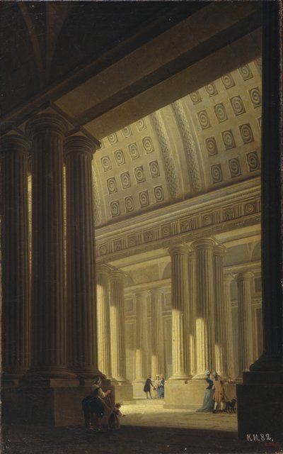 Vnitřní pohled na chrám. Dórský vestibul, 1781 od Yakov Gerasimovich Farafontyev