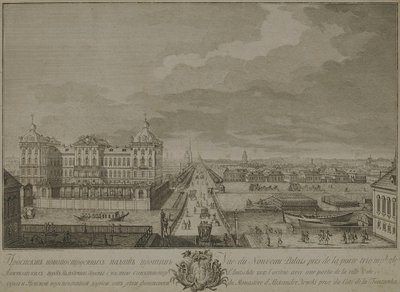 Pohled na nově vybudované komnaty naproti Aničkovovým branám v Petrohradu, 1753 od Yakov Vasilyevich Vasilyev