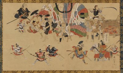Pouliční scéna během festivalu, ca. 1750-70. od Yamamoto Fujinobu
