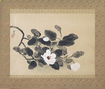 Scroll malba s větví magnólie od Yamamura Koka