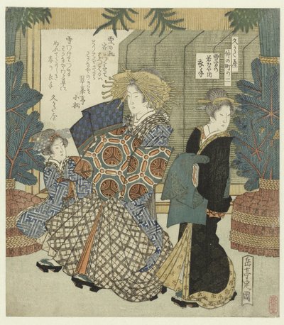 Číslo dvě: sněhové oblečení Wakanaya od Koromode Yukiwake no Wakanaya uchi Koromode (název na objektu) Nakanochô pro Hisakataya Poetry Society (název série) Hisakataya Nakanochô (název série na objektu) od Yashima Gakutei