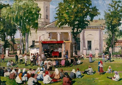 Den spolupráce na vesnici, 1926 od Yefim Mikhailovich Tcheptsov
