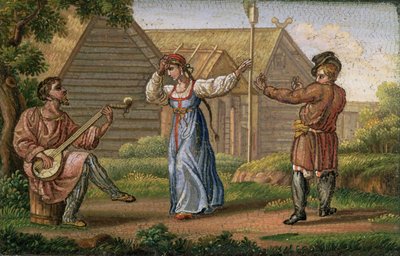 Ruský tanec, Jegor Jakovlevič Vekler (1800-61), asi 1830 (mozaika) od Yegor Yakovlevich Vekler