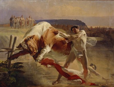 The Trial of Strength of Yan Usmovets, 1849 od Yevgraf Semyonovich Sorokin