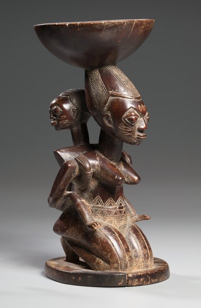 Karyatidové plavidlo pro matku a dítě, polovina pozdního 19. století od Yoruba Culture