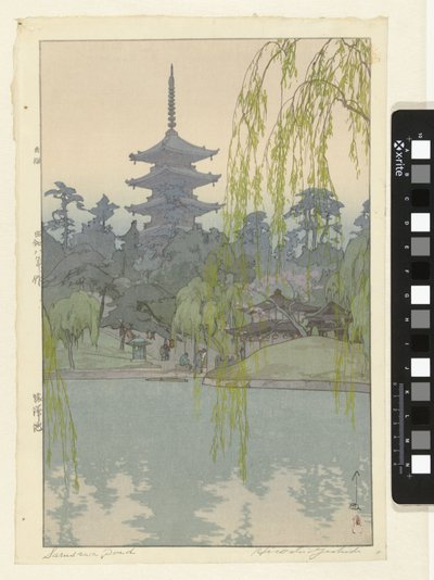 de sarusawa Rybník Sarusawa Sarusawa Ike (chit on objekt ct) od Yoshida Hiroshi (signed by artist)
