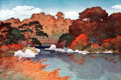Podzim ve sto květinové zahradě v Muko-Jima, c1900-1950. od Yoshida Hiroshi
