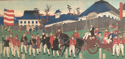 Obrázek Procesí cizinců v Jokohamě, 2. měsíc, 1861. od Yoshikazu