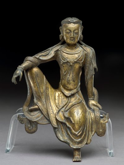 Bódhisattva Avalokitéšvara, dynastie Yuan (zlacený bronz) (viz také 119004) od Yuan Dynasty Chinese School