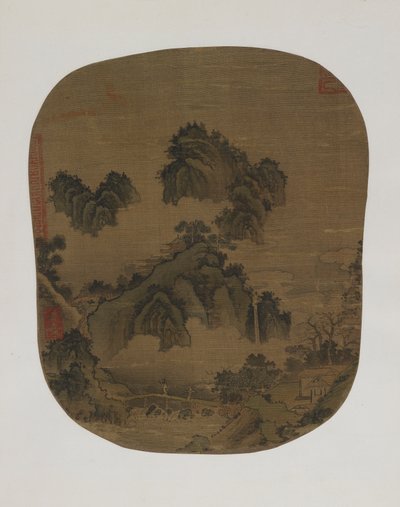 Horská krajina od Yuan Dynasty Chinese School