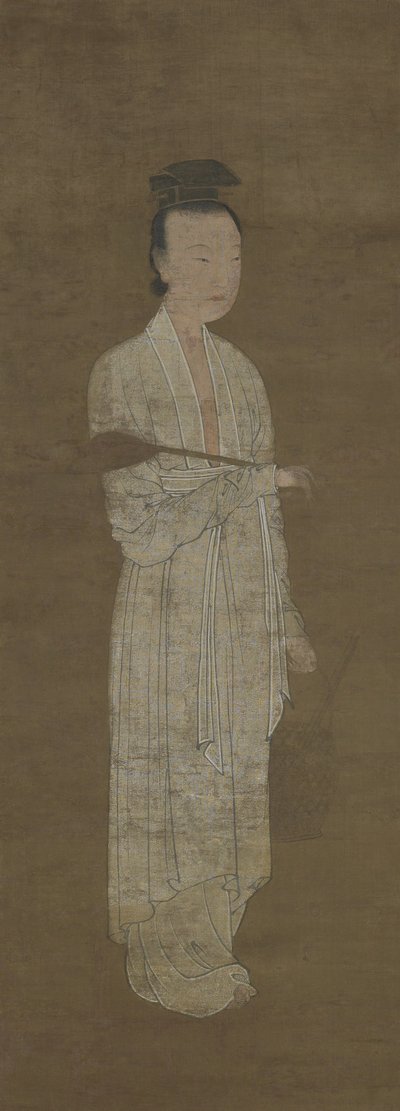 Portrét ženy v bílém: Lu Meiniang od Yuan Dynasty Chinese School