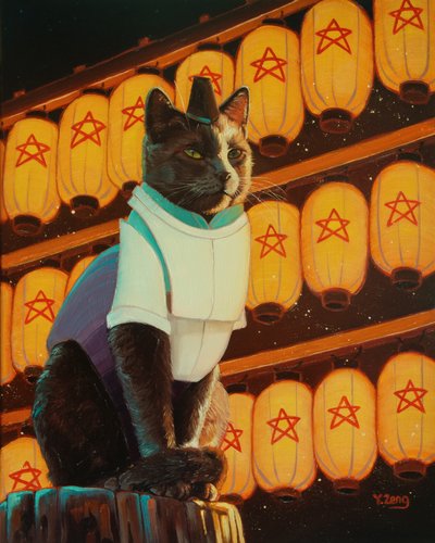 OnMeowJi, 2023 (olej na plátně) od Yue Zeng