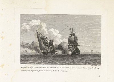 Jan Bart in dienst van de koning van Frankrijk, 1678 V míru roku 1678 vstoupil Jean-Bart do králových služeb, dostal velení 14-ti dělové Corvette, se kterou vzal 16-ti dělovou Corsair Saltin (titul na předmětu) Sbírka hřebenů od Yves Marie Le Gouaz