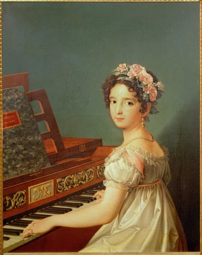 Umělcova dcera u klavichordu ... (malba na plátně) od Zacarias Gonzalez Velazquez