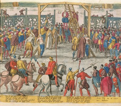 The Execution of Spell of Brabant, který přivedl zpět k životu další nevinné lidi od Zacharias (school of) Dolendo