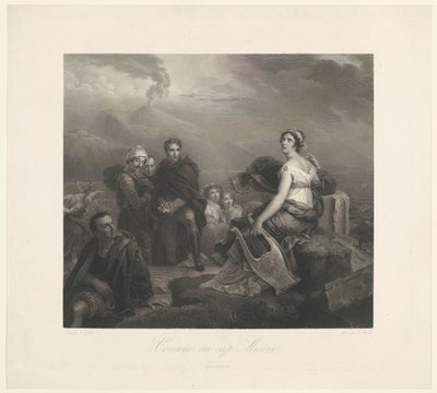 Corinne s navijákem na Capo Miseno Corinne au cap Misenel (název na objektu) od Zachée Prévost