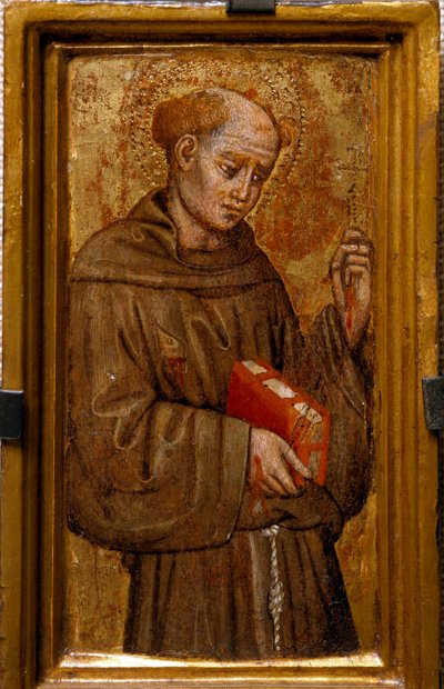 Svatý František z Assisi (Svatý František) Obraz od Zanina di Pietro (1389-1448) 1415 Rozměr 14x7 cm Assisi, Muzeum pokladnice baziliky San Francesco. Perkins College od Zanino di Pietro