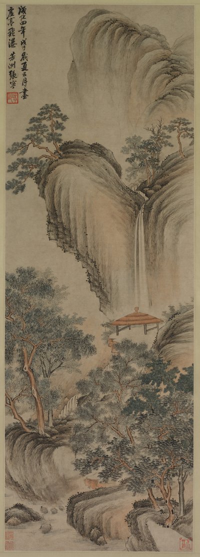 Prázdný altán a rychlý vodopád, 1468. od Zhang Ning