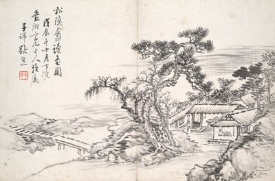 Čtení v Secluded Pine Studio (Song yin an) od Zhang Xiong
