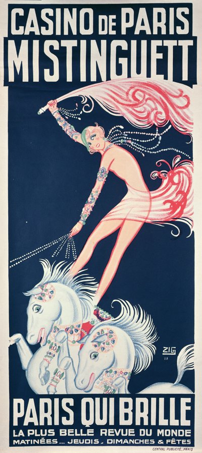 Reklamní plakát Mistinguett (1875-1956) v kasinu de Paris od Zig