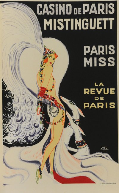 Kasino v Paříži. Mistinguett. Paris Miss, 1930. od Zig