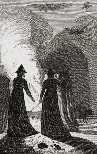 Coven čarodějnic kolem kotle. od . .