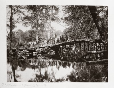 Vojenský most přes Chickahominy, Virginie, USA, c 1862 od Ferdinand Georg Waldmuller