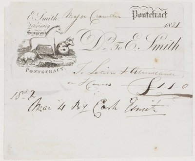 Zemědělské veterinární lékařství Veterinární účet od Frederick (attr. to) Barnard
