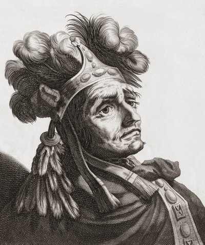 Atahualpa, poslední císař Inků. Portrét. od . .