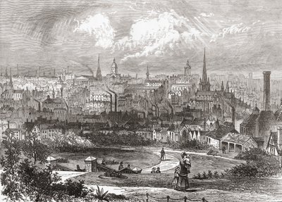 Birmingham, West Midlands, Anglie na konci 19. století, z Our Own Country publikováno 1898 od Ferdinand Georg Waldmuller