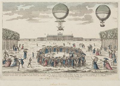 Blanchardův první výstup v balonu, 2. března 1784 od Frederick (attr. to) Barnard