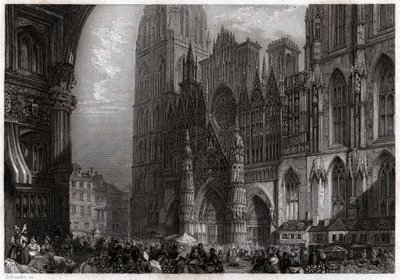 Cathedrale de Rouen, circa 1850 (rytina) od . .
