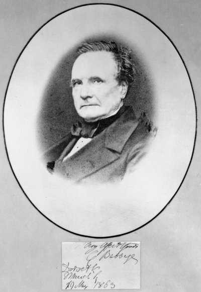 Charles Babbage , britský matematik a počítačový průkopník od Ferdinand Georg Waldmuller