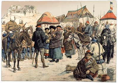 Dobývání Tibetu. 1902 (rytina) od . .
