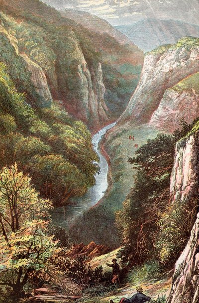 Dovedale, Peak District, Derbyshire, Anglie, od . .