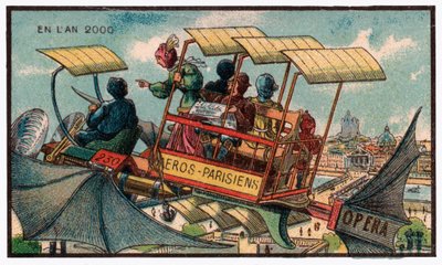 Létající autobus v Paříži, kolem roku 1910 od . .
