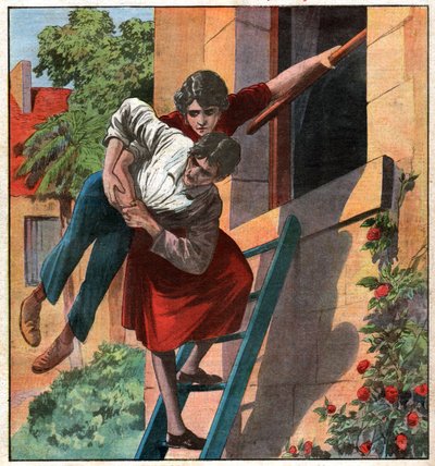 Infirmiere enleve son fiance. Zdravotní sestra unese svého postiženého snoubence. od Ferdinand Georg Waldmuller