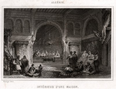 Interiér v Alžírsku, cca 1840 (rytina) od . .