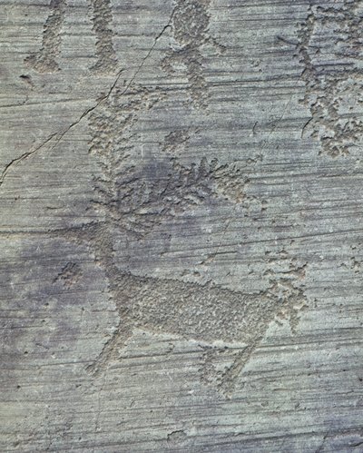 Itálie, Lombardie, údolí Camonica, petroglyfy na skále od Isabel Redie