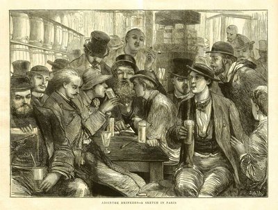 Pijáci absinthu, Paříž 1872 od Frederick (attr. to) Barnard